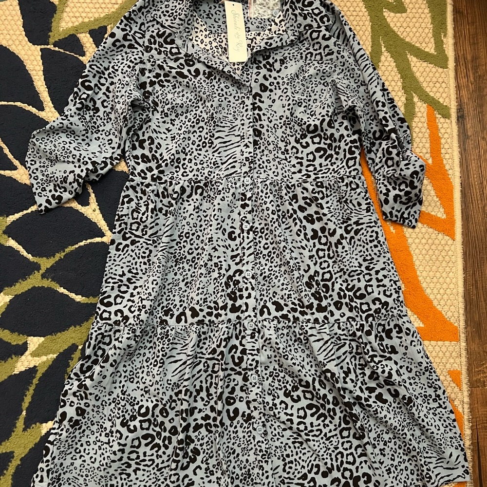 Leopard Print Button-Up Dress